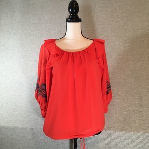 Sheer Orange Arden B Blouse
